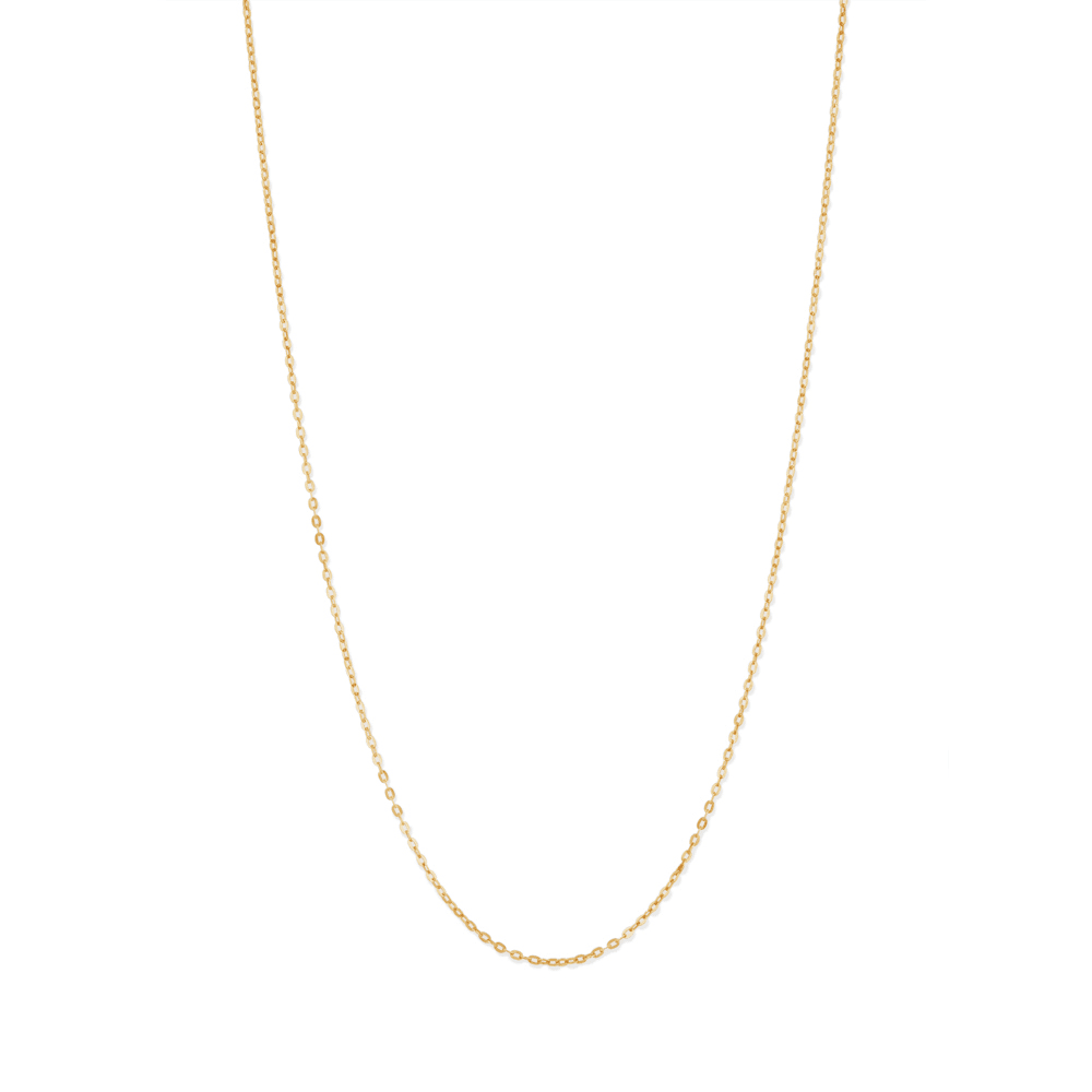 45cm Flat Cable Chain in 9kt Bonded Gold Silver Filled Necklaces Bevilles 