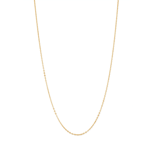 45cm Flat Cable Chain in 9kt Yellow Bonded Gold Necklaces Bevilles 