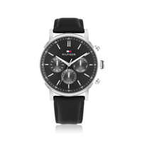 Tommy Hilfiger Tyson Multifunction Black Leather Watch 1710586 Watches Bevilles 