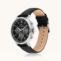 Tommy Hilfiger Tyson Multifunction Black Leather Watch 1710586 Watches Bevilles 