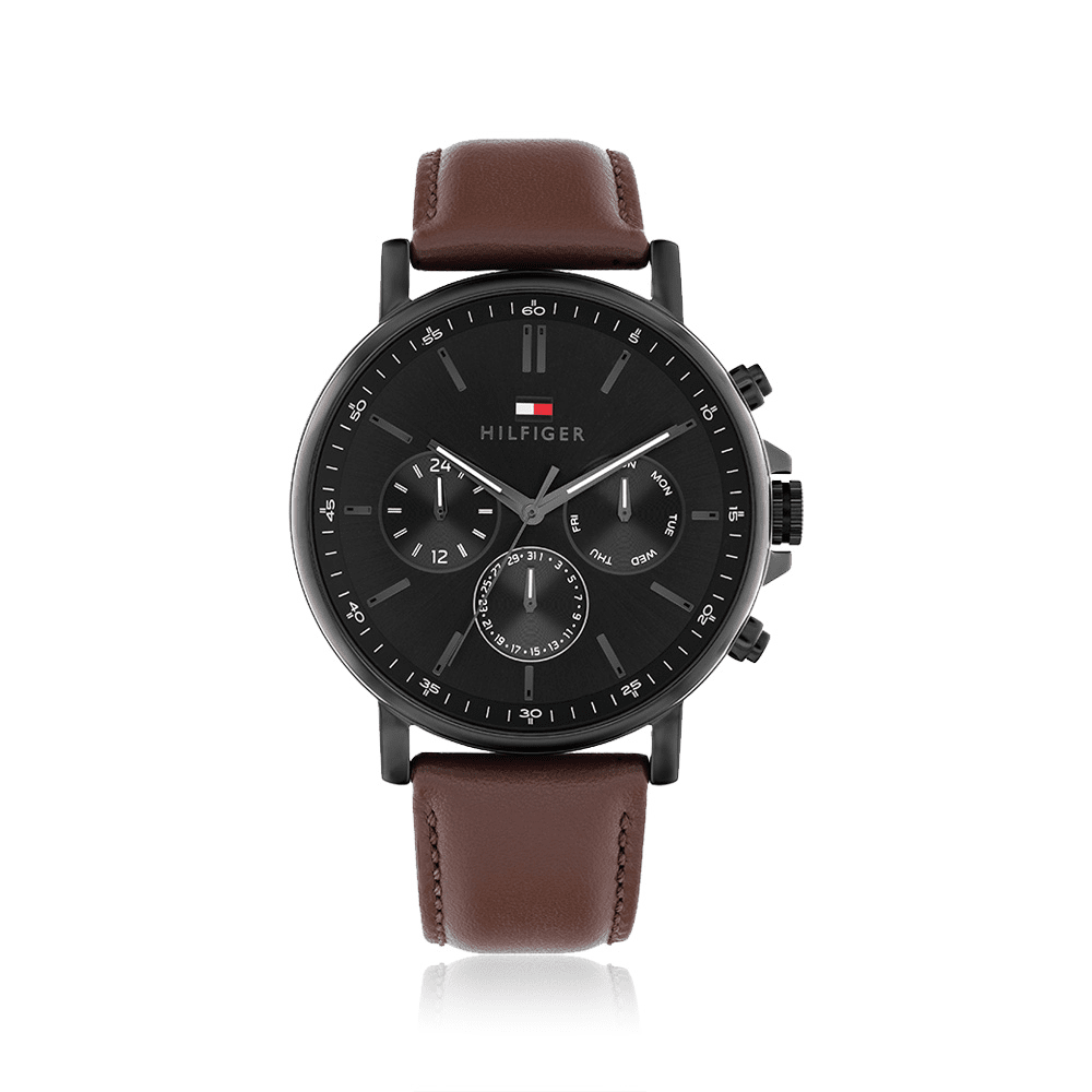 Tommy Hilfiger Tyson Multifunction Brown Leather Watch 1710704 Watches Bevilles 