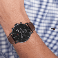 Tommy Hilfiger Tyson Multifunction Brown Leather Watch 1710704 Watches Bevilles 