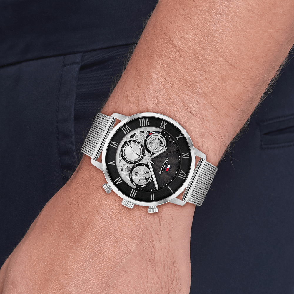 Tommy Hilfiger Legend Multifunction Silver Tone Watch 1710708 Watches Bevilles 