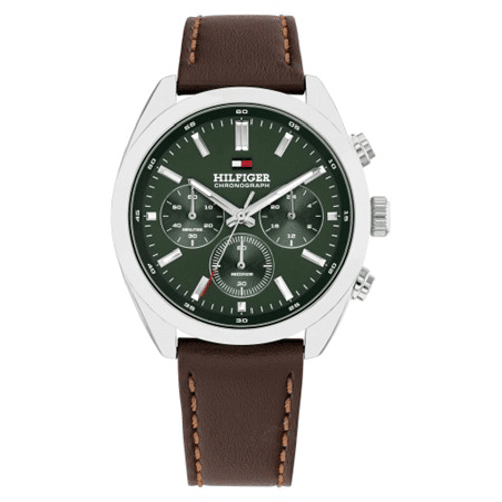 Tommy Hilfiger Hudson Chronograph Brown Leather Watch 1710719 Watches Bevilles 