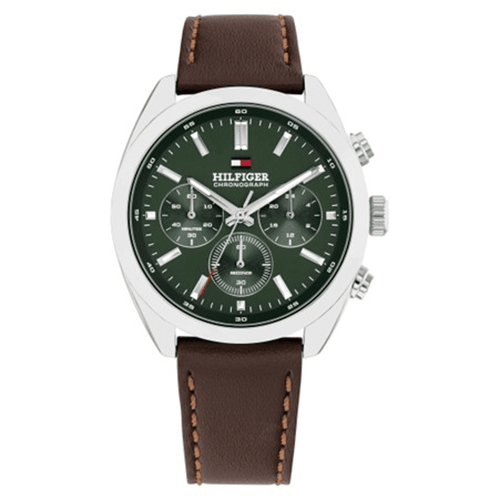 Tommy Hilfiger Hudson Chronograph Brown Leather Watch 1710719 Watches Bevilles 