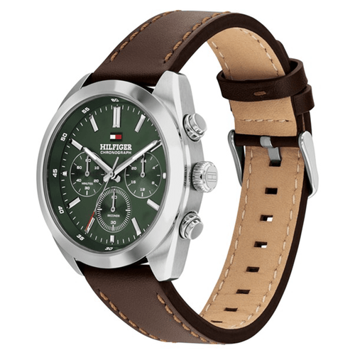 Tommy Hilfiger Hudson Chronograph Brown Leather Watch 1710719 Watches Bevilles 