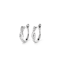 Twist Hoops with 0.20tw of Laboratory-Grown Diamonds in Sterling Silver and Platinum Earrings Bevilles 