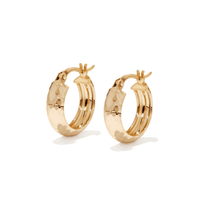 10mm Diamond Cut Hoops in 9kt Yellow Gold Earrings Bevilles 
