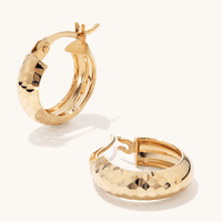 10mm Diamond Cut Hoops in 9kt Yellow Gold Earrings Bevilles 