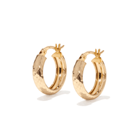 12mm Diamont Cut Hoops in 9kt Yellow Gold Earrings Bevilles 