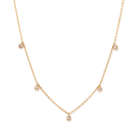 45cm Cubic Zirconia Round Bezel Station Necklace in 9kt Yellow Gold Pendants Bevilles 