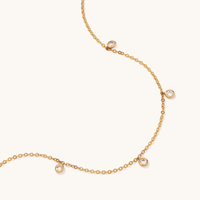 45cm Cubic Zirconia Round Bezel Station Necklace in 9kt Yellow Gold Pendants Bevilles 