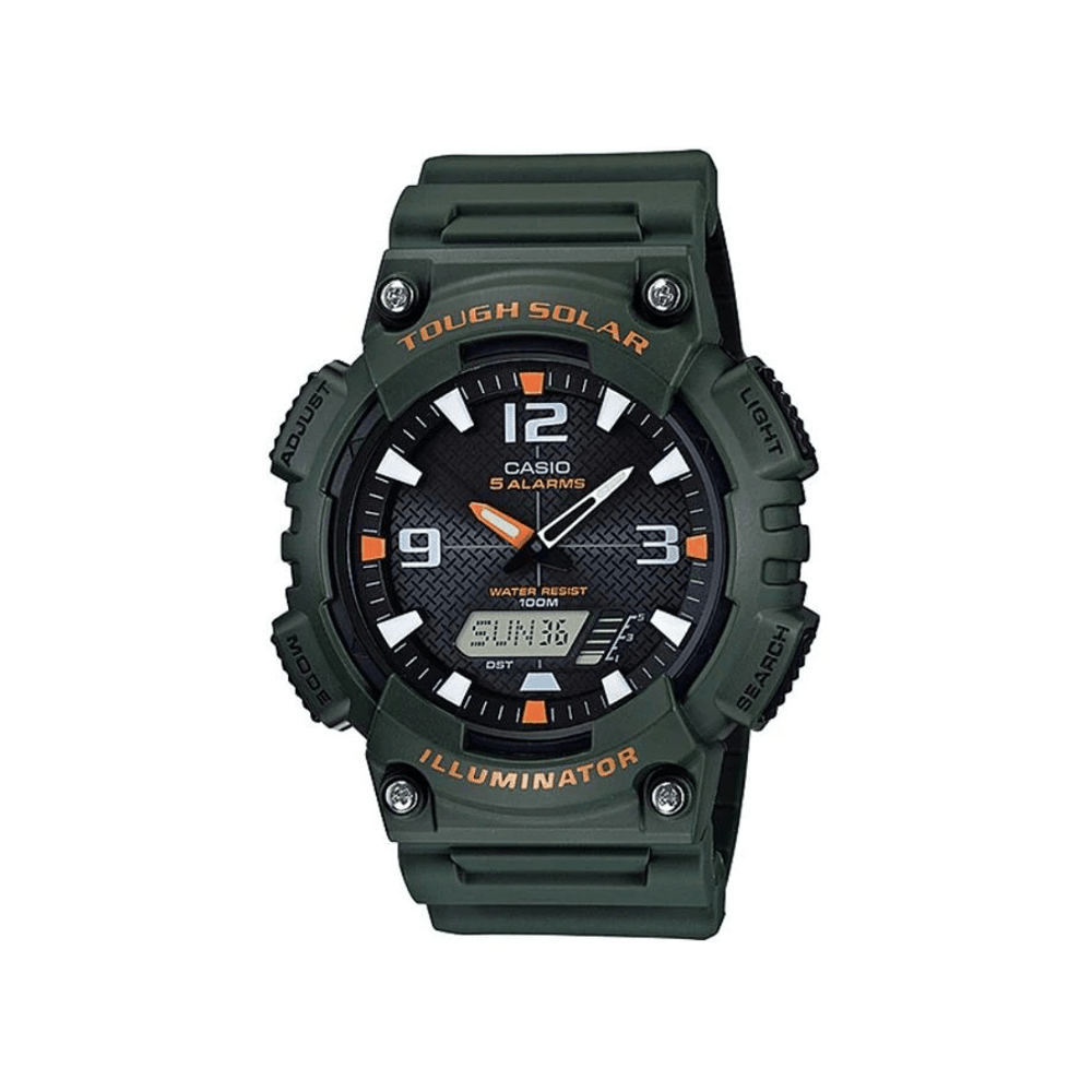 Casio Solar Analog-Digital Green Watch AQS810W-3A Watches Bevilles 