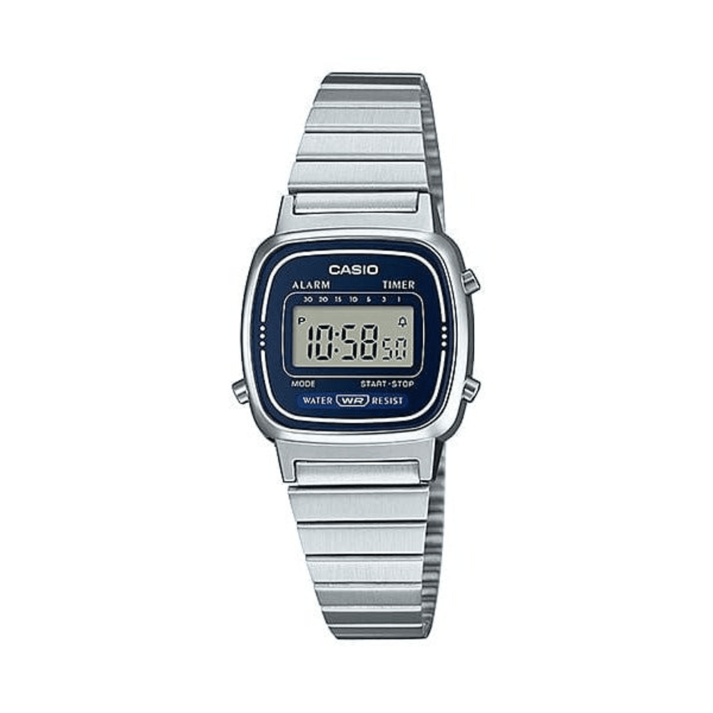 Casio Vintage Digital Silver Watch LA670WA-2D Watches Bevilles 