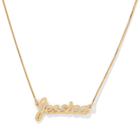50cm Personalised "Script" Necklace in Gold Plated Sterling Silver Pendants Bevilles 