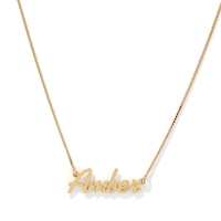 50cm Personalised "Script" Necklace in Gold Plated Sterling Silver Pendants Bevilles 