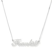 50cm Personalised "Script" Necklace in Sterling Silver Pendants Bevilles 