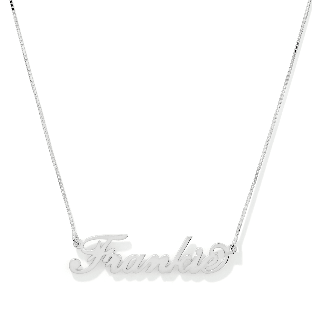 50cm Personalised "Script" Necklace in Sterling Silver Pendants Bevilles 