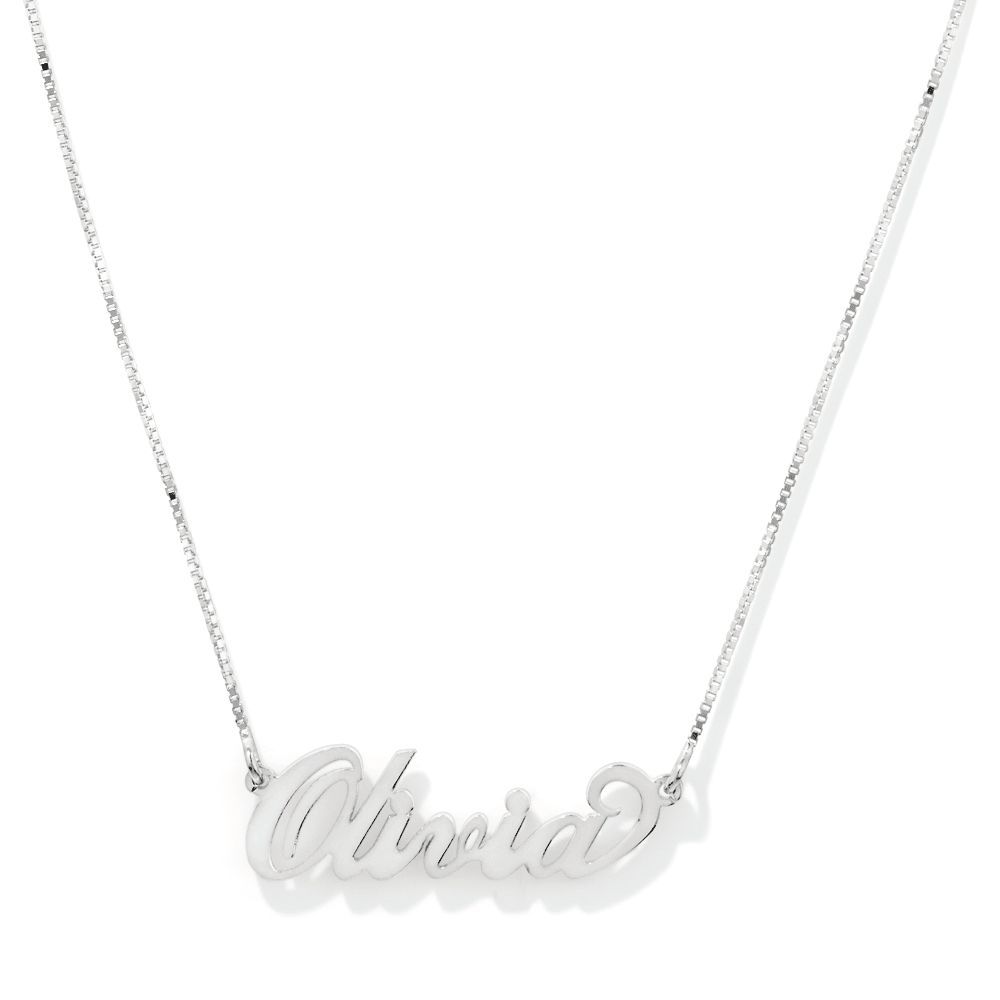 50cm Personalised "Script" Necklace in Sterling Silver Pendants Bevilles 