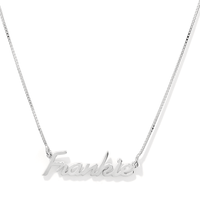 50cm Personalised Script Necklace in Sterling Silver Pendants Bevilles 