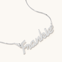 50cm Personalised Script Necklace in Sterling Silver Pendants Bevilles 
