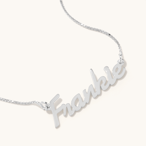 50cm Personalised "Carrie" Necklace in Sterling Silver Pendants Bevilles 