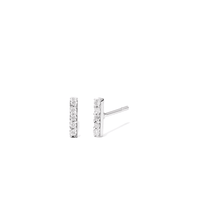 Cubic Zirconia Bar Stud Earrings in Sterling Silver Earrings Bevilles 