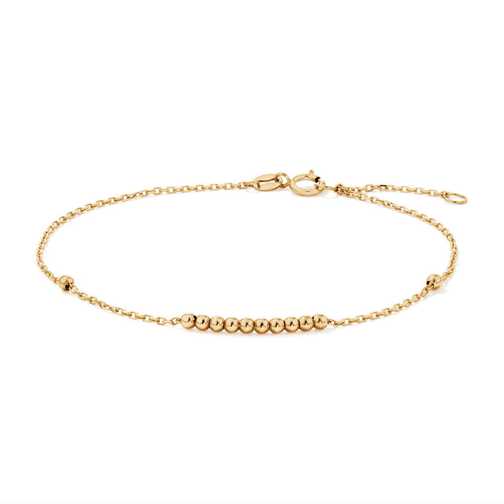 19cm Ball and Station Bracelet in 9kt Yellow Gold Bracelets Bevilles 
