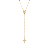 51cm Rosary with Pearls in 9kt Yellow Gold Pendants Bevilles 