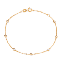 19cm Cubix Zirconia Bezel Station Bracelet in 9kt Yellow Gold Bracelets Bevilles 