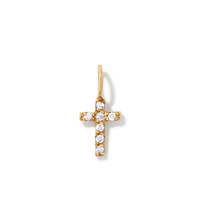 11mm Cubic Zirconia Cross Pendant in 9kt Yellow Gold Pendants Bevilles 