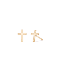 Cross Studs in 9kt Yellow Gold Earrings Bevilles 