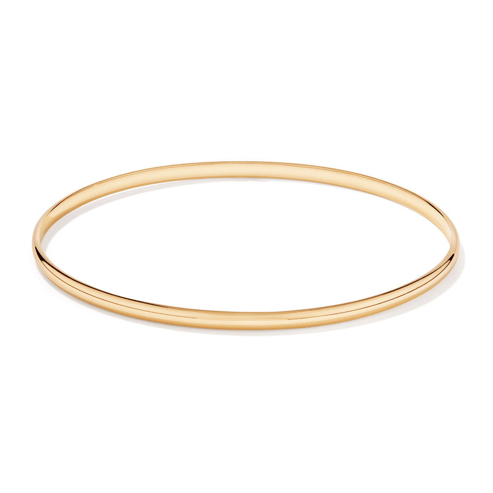70mm with 3.5mm Width Bangle in 9kt Yellow Gold Bangles Bevilles 