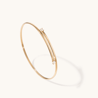 60mm Cubic Zirconia Crossover Bangle in 9kt Bonded Gold Bangles Bevilles 