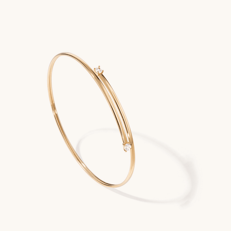 60mm Cubic Zirconia Crossover Bangle in 9kt Bonded Gold Silver Filled