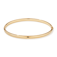 60mm Half Round 3.5mm Bangle in 9kt Bonded Gold Silver Filled Bangles Bevilles 