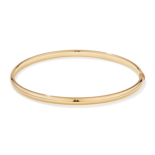 60mm Half Round 3.5mm Bangle in 9kt Yellow Bonded Gold Bangles Bevilles 