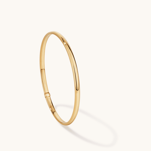 60mm Half Round 3.5mm Bangle in 9kt Yellow Bonded Gold Bangles Bevilles 