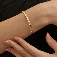 60mm Half Round 3.5mm Bangle in 9kt Bonded Gold Silver Filled Bangles Bevilles 