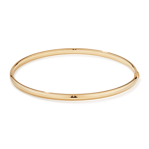 66mm Half Round 3.5mm Bangle in 9kt Yellow Bonded Gold Bangles Bevilles 