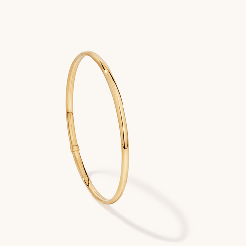 66mm Half Round 3.5mm Bangle in 9kt Yellow Bonded Gold Bangles Bevilles 