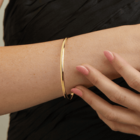 66mm Half Round 3.5mm Bangle in 9kt Bonded Gold Silver Filled Bangles Bevilles 