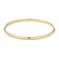 69mm Half Round 3.5mm Bangle in 9kt Bonded Gold Silver Filled Bangles Bevilles 