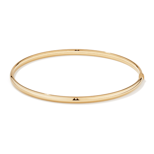 69mm Half Round 3.5mm Bangle in 9kt Yellow Bonded Gold Bangles Bevilles 