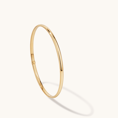 69mm Half Round 3.5mm Bangle in 9kt Yellow Bonded Gold Bangles Bevilles 