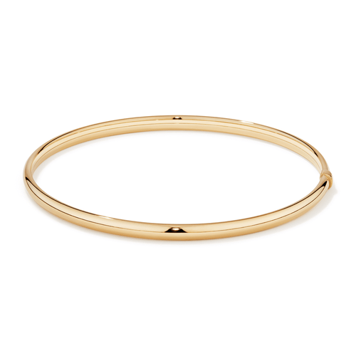 63mm Half Round 3.5mm Bangle in 9kt Yellow Bonded Gold Bangles Bevilles 