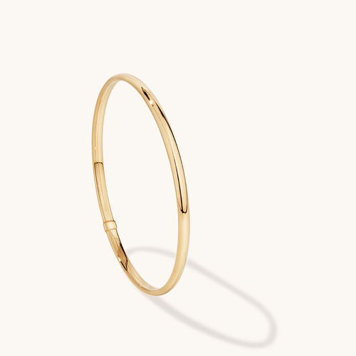 63mm Half Round 3.5mm Bangle in 9kt Yellow Bonded Gold Bangles Bevilles 