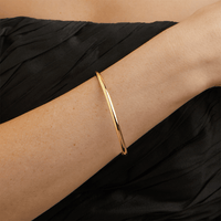 63mm Half Round 3.5mm Bangle in 9kt Bonded Gold Silver Filled Bangles Bevilles 