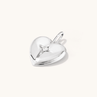 Puff Heart Laboratory-Grown Diamond Set Pendant in Rhodium Plated Sterling Silver Pendants Bevilles 