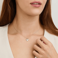 Puff Heart Laboratory-Grown Diamond Set Pendant in Rhodium Plated Sterling Silver Pendants Bevilles 